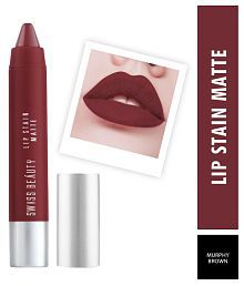 Swiss Beauty Lip Stain Matte Lipstick Lipstick (Murphy Brown), 3.4gm