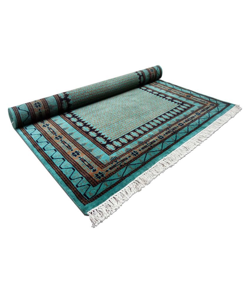 Amma Carpets Teal Wool Carpet Traditional 5x7 Ft - Buy Amma Carpets ...