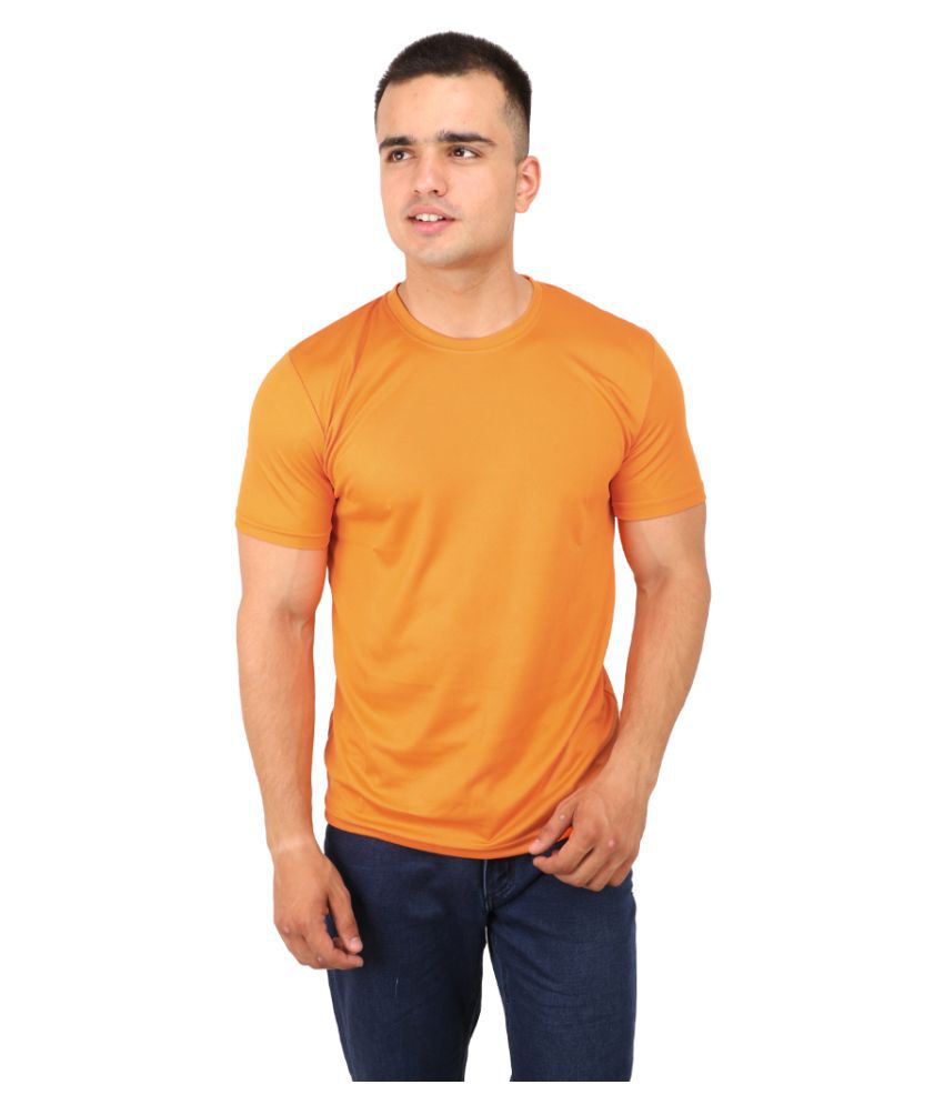 TshirtDukan Polyester Orange Solids T-Shirt - Buy TshirtDukan Polyester ...