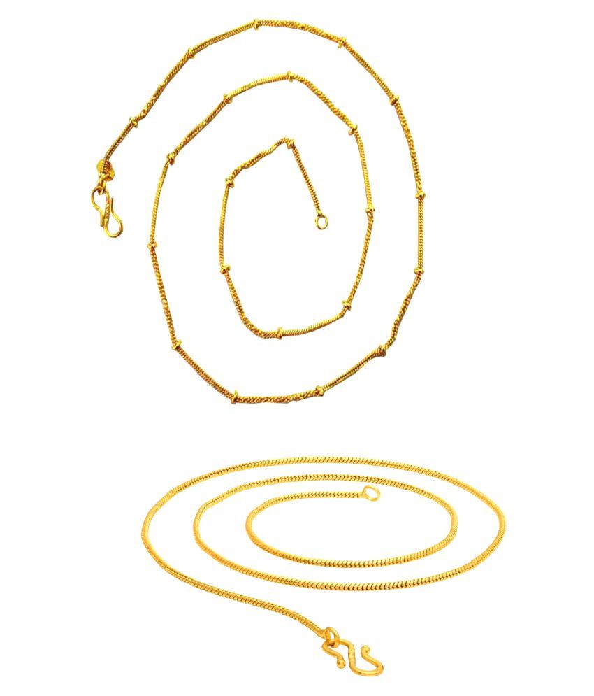     			Shankhraj Mall Gold Plated Mens Women Necklace Chain combo-100316