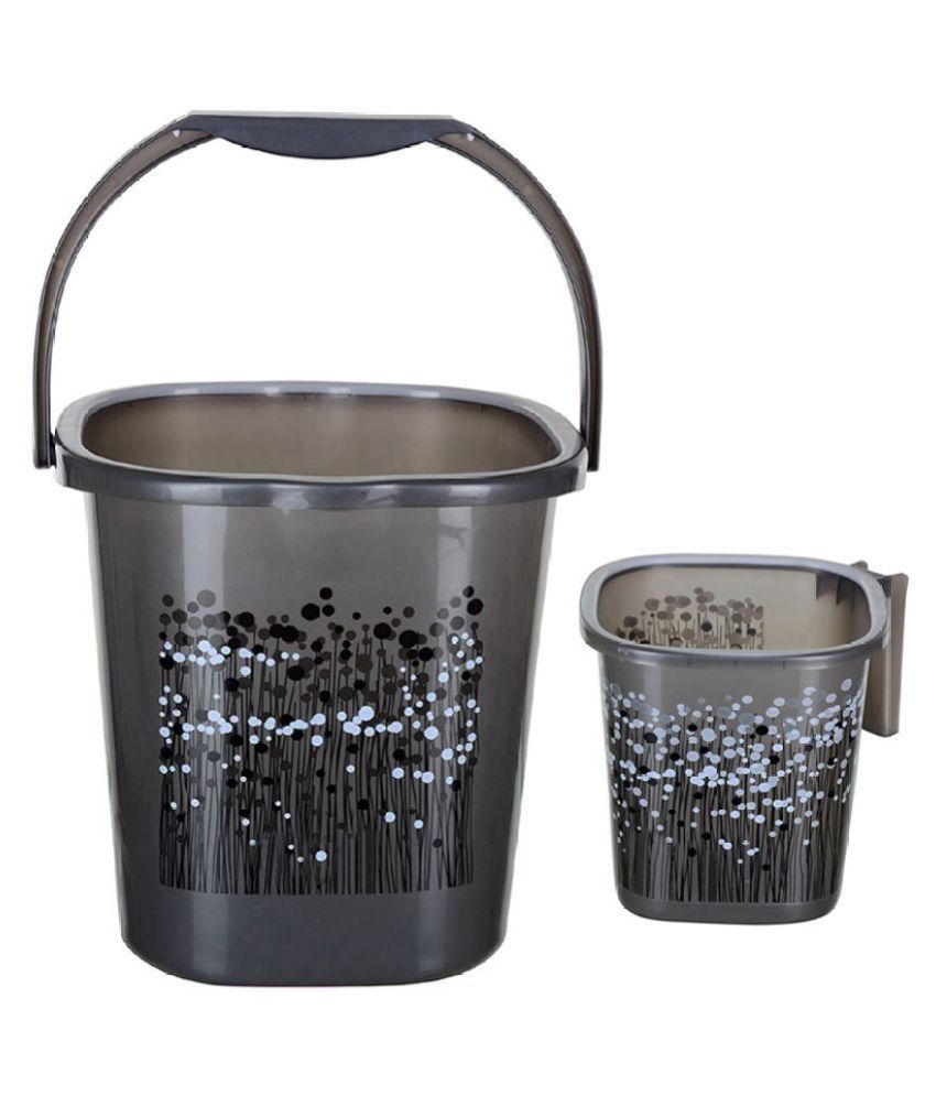 Much More Plastic Bathroom Bucket Set Grey Buy Much More Plastic