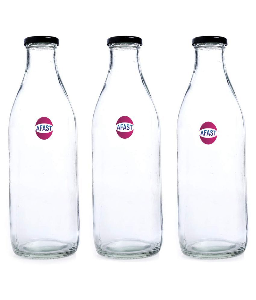     			Afast Glass Storage Bottle, Clear, Pack Of 3, 300 ml