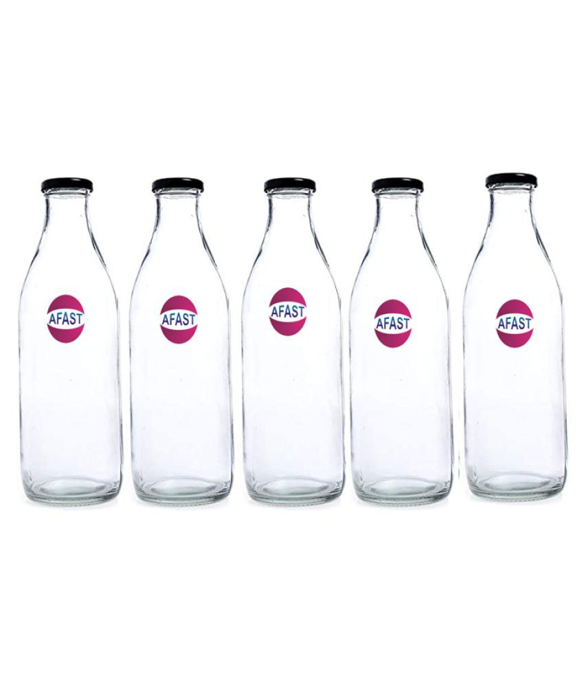     			Afast Glass Storage Bottle, Clear, Pack Of 5, 300 ml