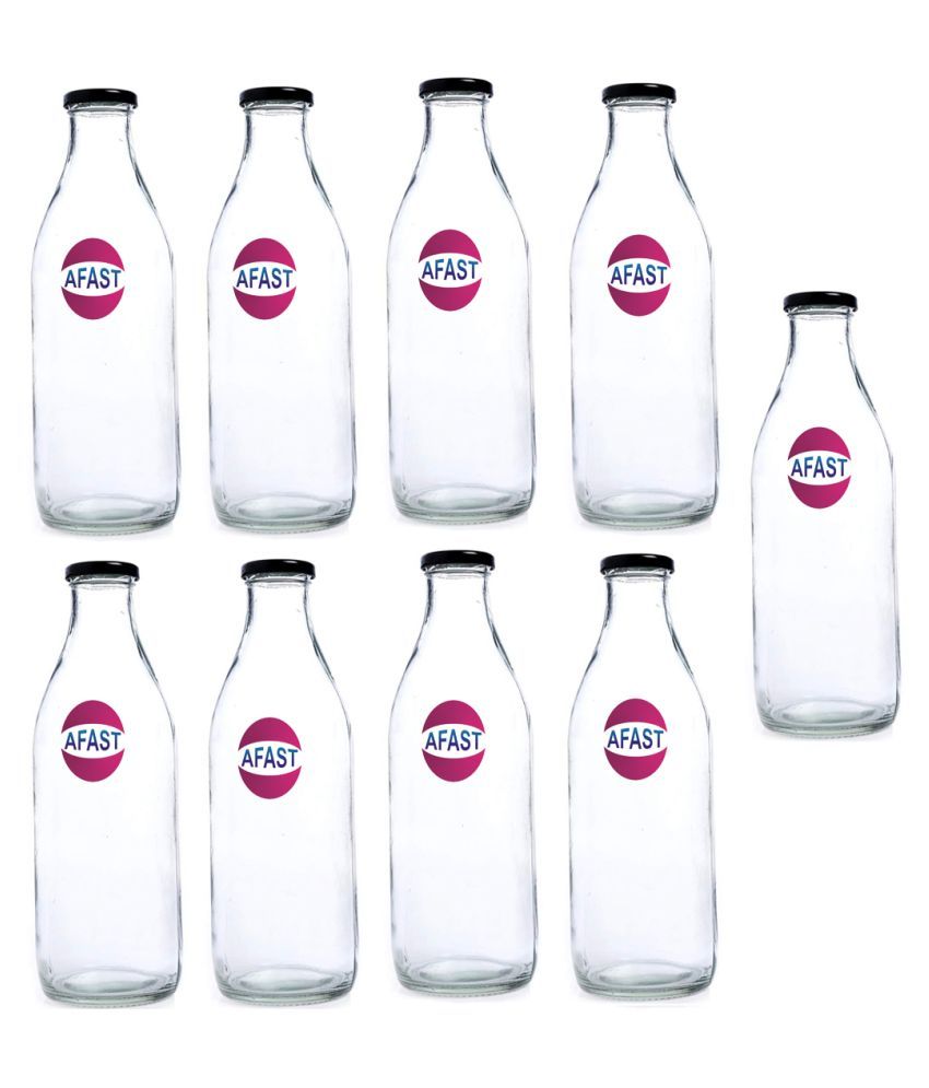     			Afast Glass Storage Bottle, Clear, Pack Of 9, 500 ml