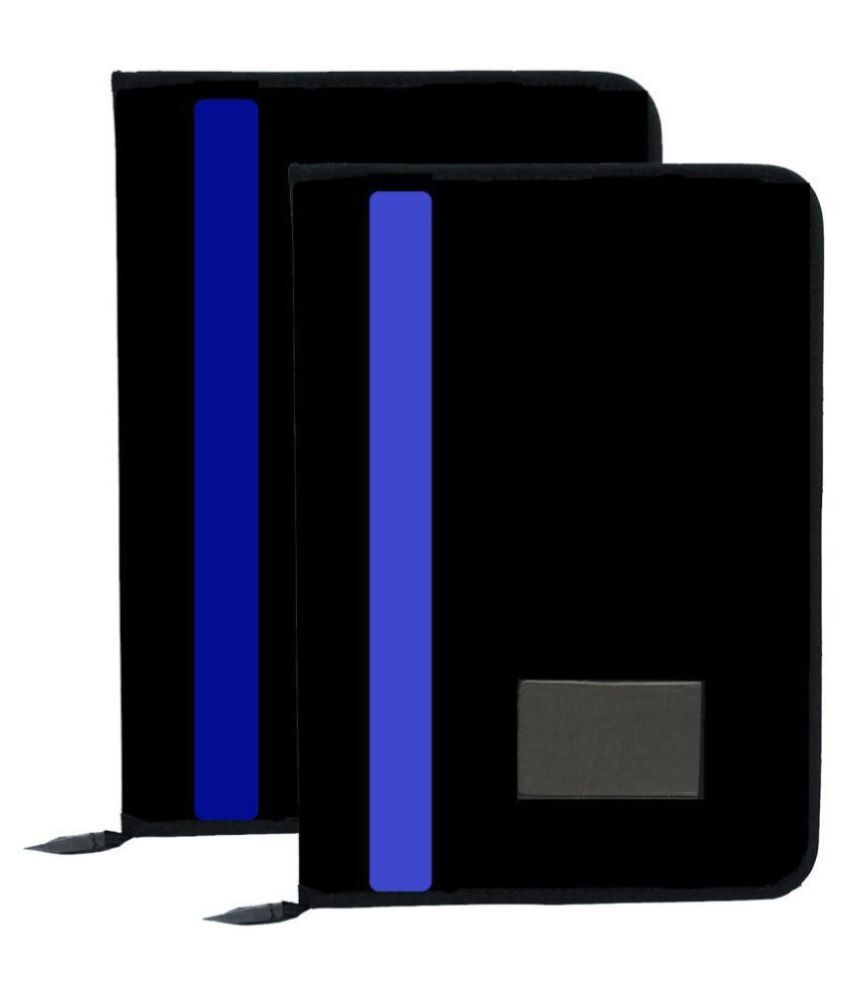     			Kopila PU 20 Leafs A4/FS Size File & Folder/Executive/ZIP File/Document Excutive Zipper Bag Set of 2 Blue & Indigo
