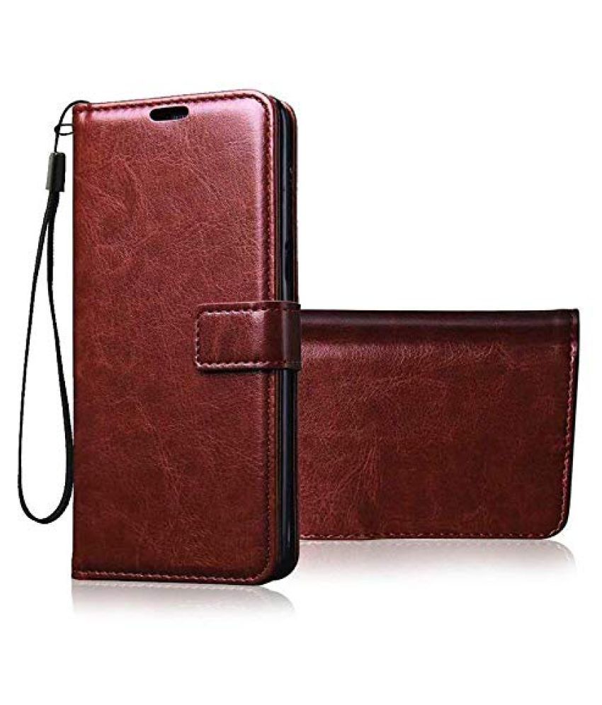 Motorola Moto G5S Plus Flip Cover by ClickAway Brown Wallet Style Flip Cover