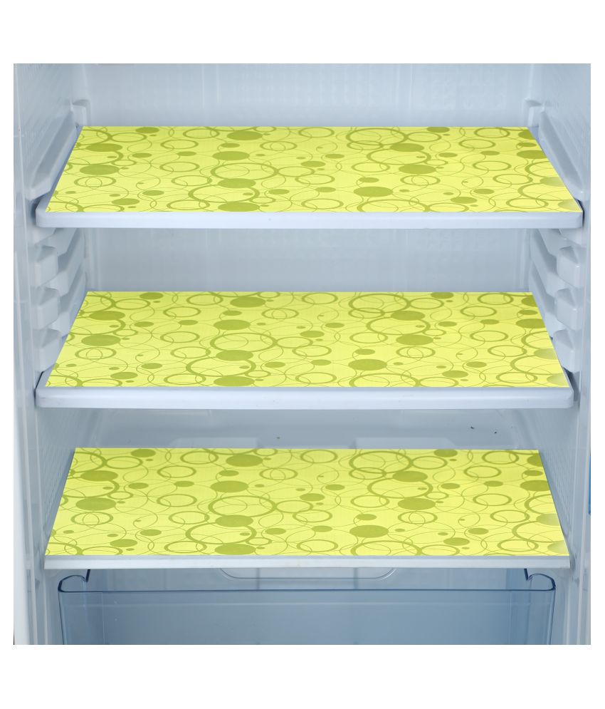    			E-Retailer Set of 3 PVC Yellow Fridge Mats