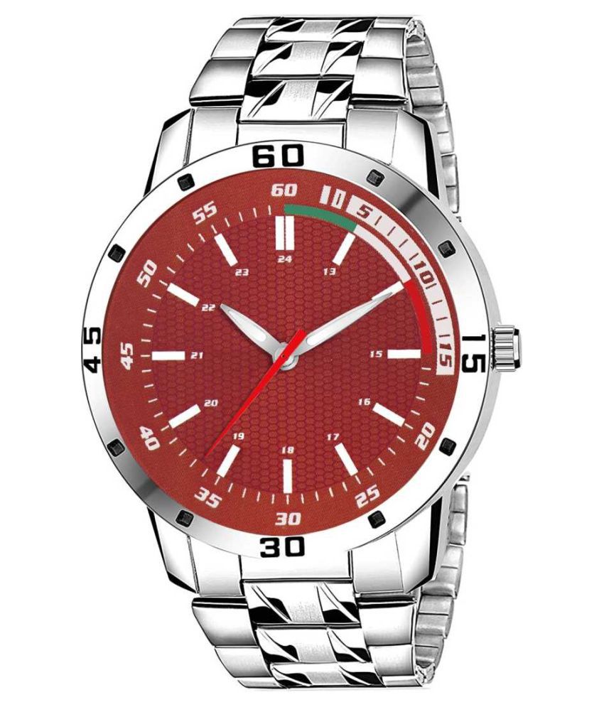     			EMPERO Attractive Red Dial Stainless Steel Analog Men's Watch