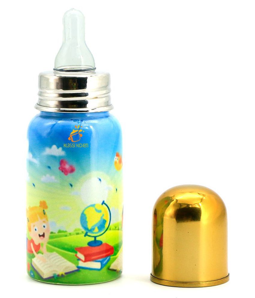 Stainless Steel Baby Feeding Bottle Colorful Cartoon Graphics Steel Feeding  Bottle for Milk and Baby Drinks Zero Percent Plastic No Leakage  (220ml)Note: Print Design may vary: Buy Stainless Steel Baby Feeding Bottle