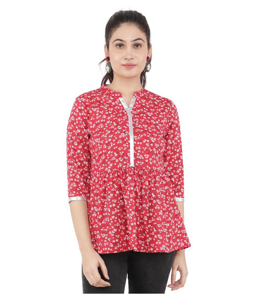 Culpi Polyester Tunics - Red - Buy Culpi Polyester Tunics - Red Online ...