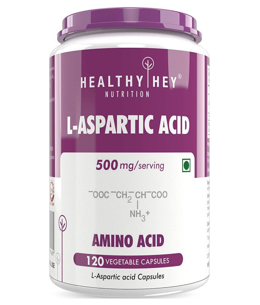     			HEALTHYHEY NUTRITION L-Aspartic Acid Capsules, 120 veg.caps, 500mg Capsule 500 mg