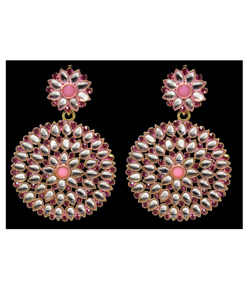     			Happy Stoning Ethnic Gold Plated Stones studed Bridal Earrings for women & Girls