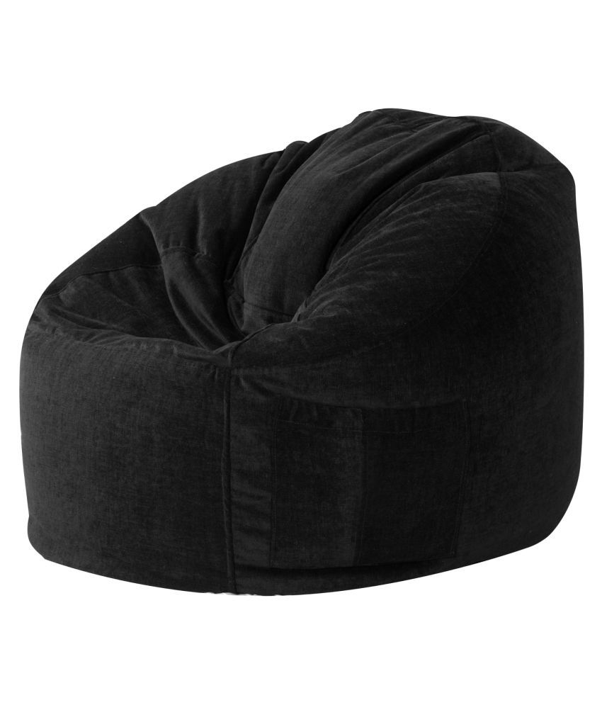 The Bean Bag Theory Premium Fabric Black Sofa Chair Jumbo Bean Bag Cover Without Beans Buy The Bean Bag Theory Premium Fabric Black Sofa Chair Jumbo Bean Bag Cover