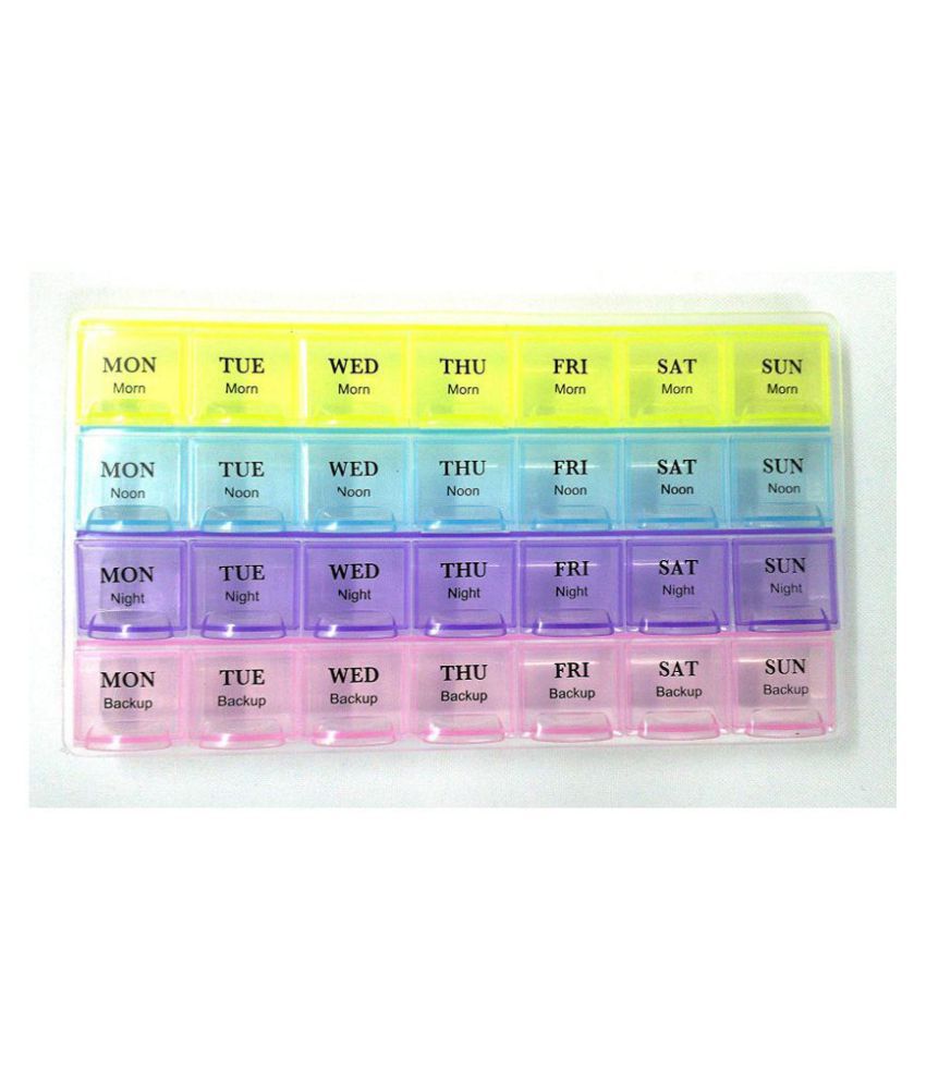    			28 Days 4 Weeks Pill Medicine Box Organizer(Multicolor)