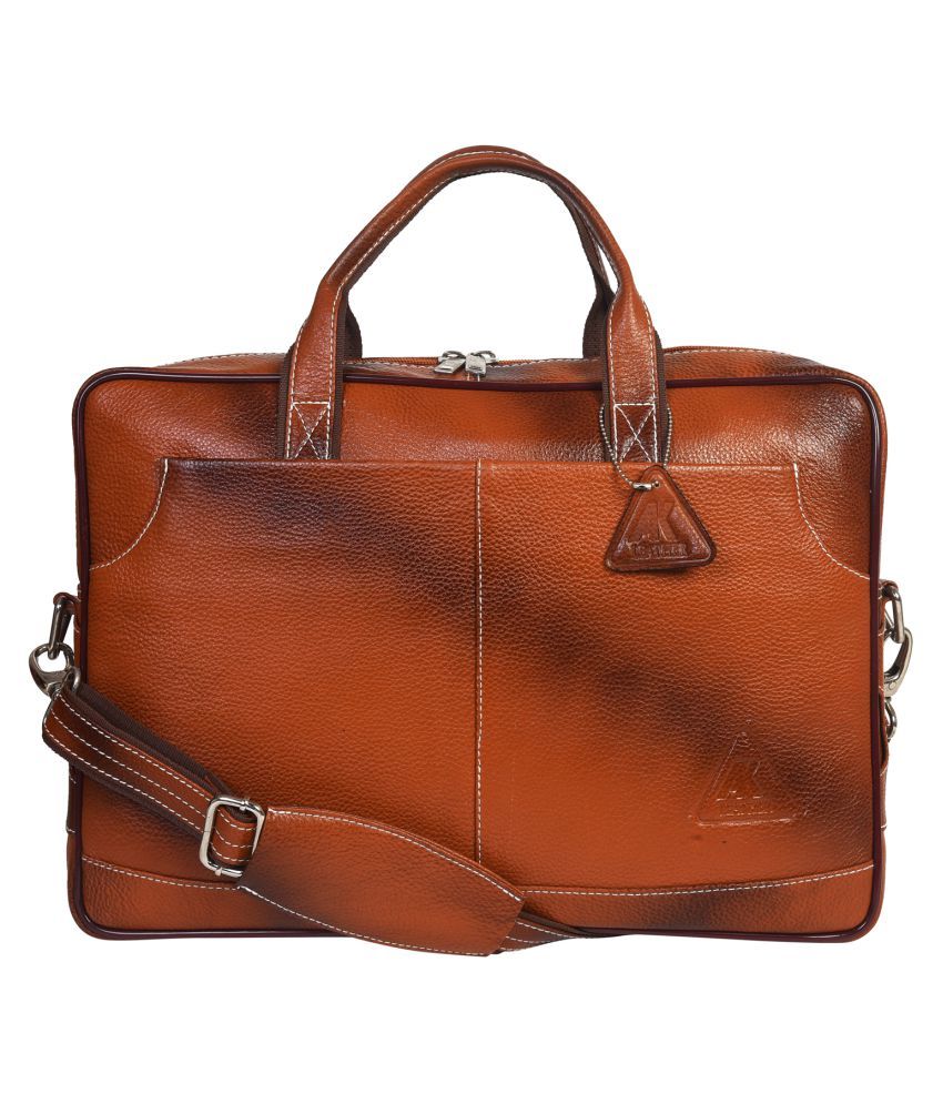 A.K.LEATHER Tan Leather Office Bag Buy A.K.LEATHER Tan Leather Office