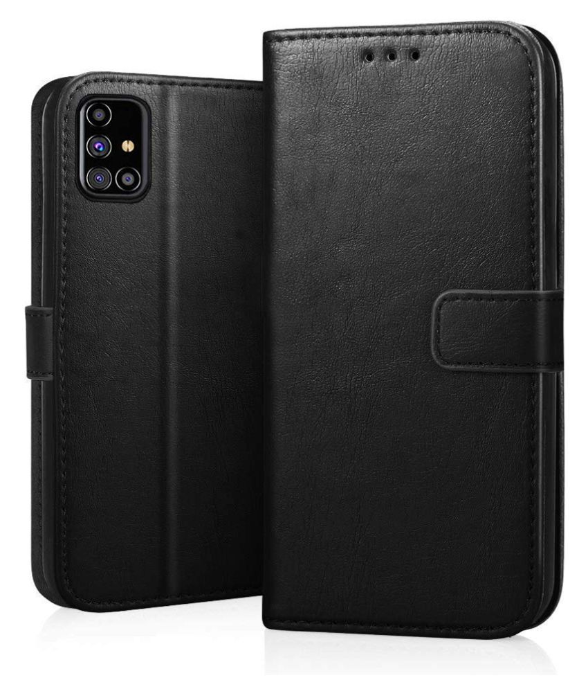     			Samsung Galaxy M51 Flip Cover by NBOX - Black Viewing Stand and pocket