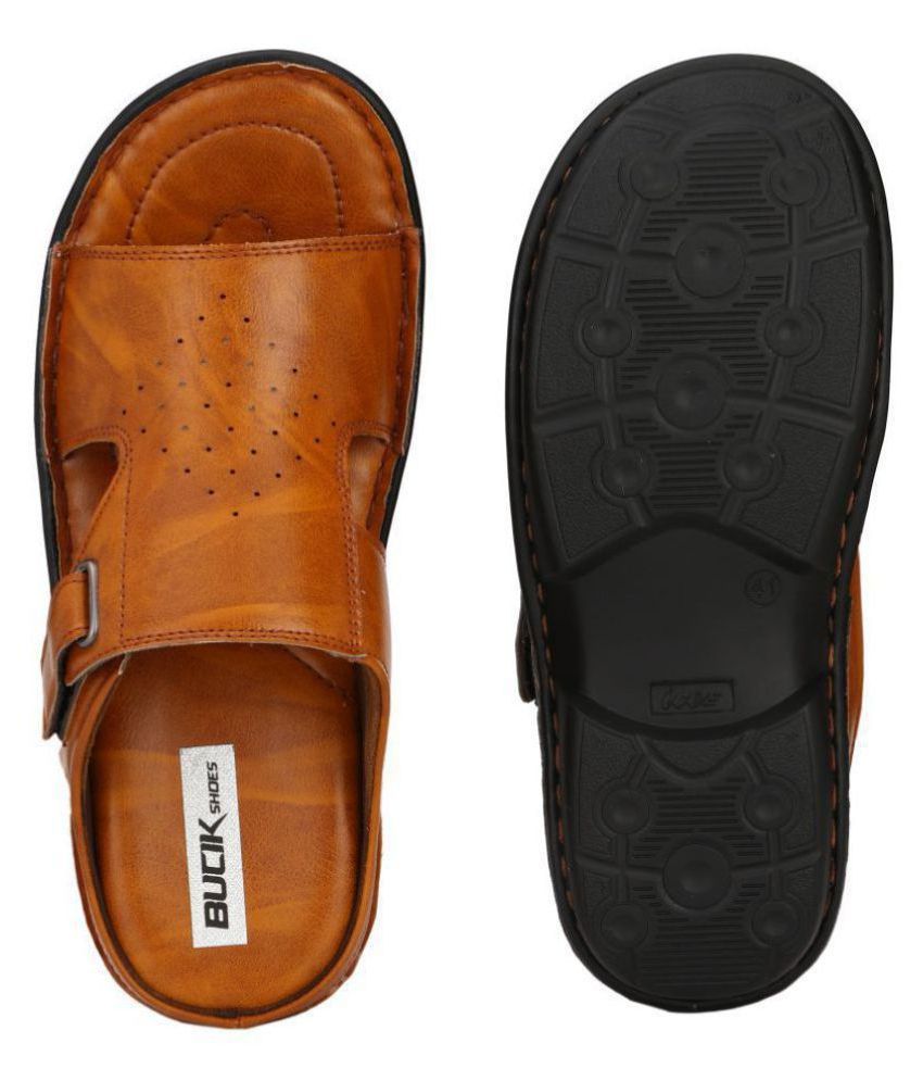bucik tan leather slippers