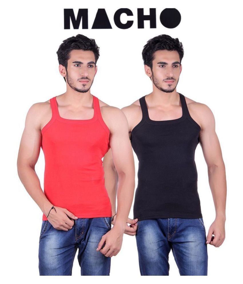     			Macho Sporto Multi Sleeveless Vests Pack of 2