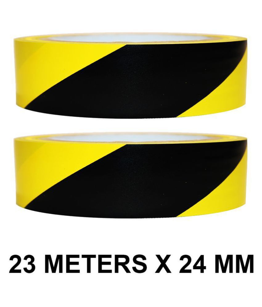 VCR Black & Yellow Floor Marking Tape 23 Meters in Length 24mm / 1