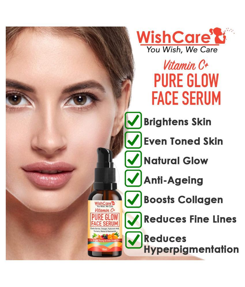 Buy WishCare 35% Vitamin C+ Pure Glow Face Serum - With Hyaluronic Acid ...