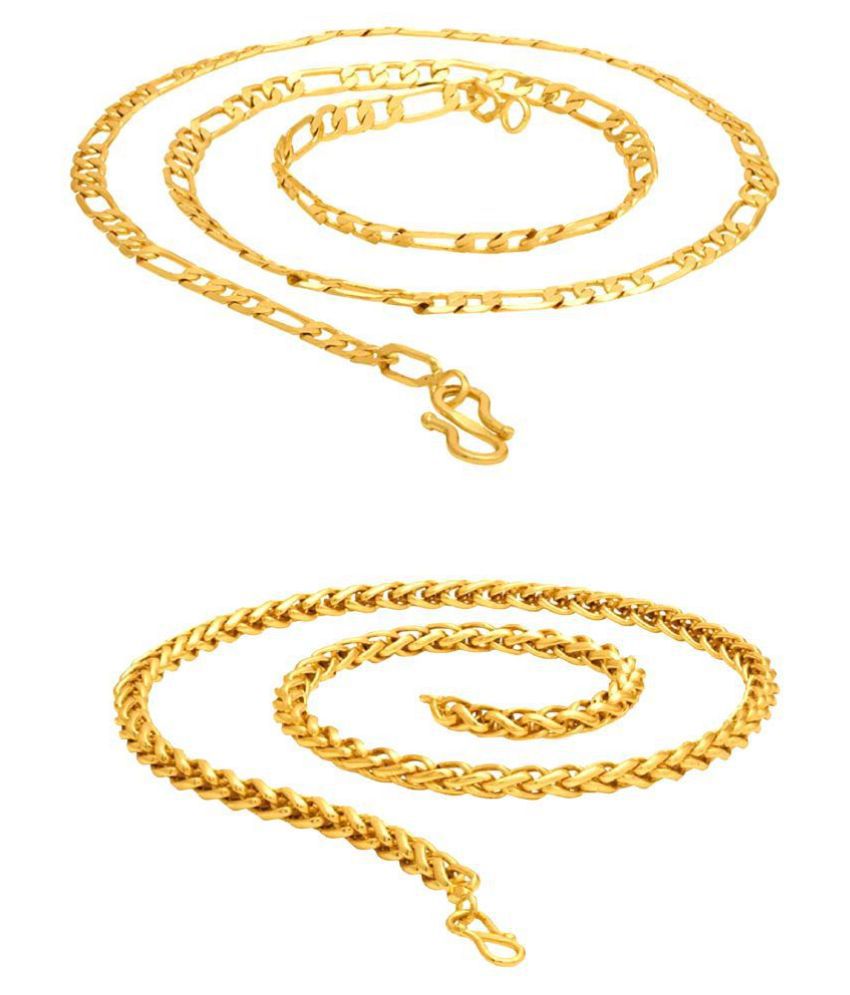     			Shankhraj Mall Gold Plated Mens Women Necklace Chain combo-100315