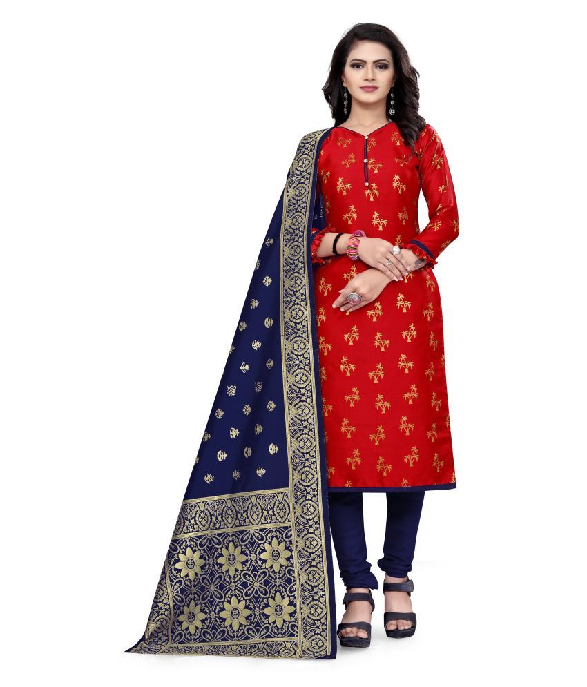 banarasi silk unstitched suit