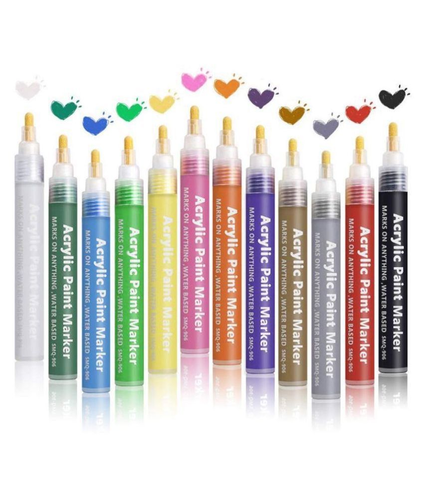 IPOTCH 1pcs 10mm Tip Paint Pens For Painting Oil Based Paint Markers Water Resistant Wood Brown Metal and Ceramic Works on Almost All Surfaces Glass 
