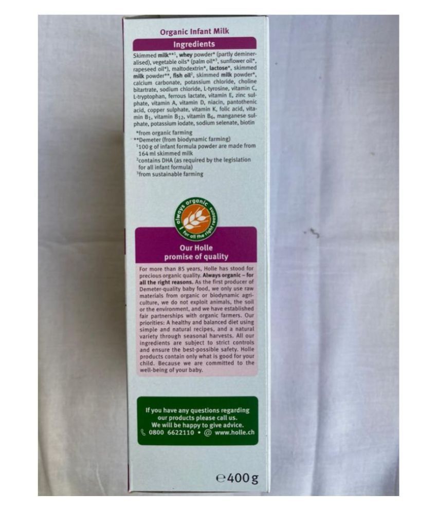 HOLLE Stage 1 Infant Formula for Under 6 Months ( 400 gm
