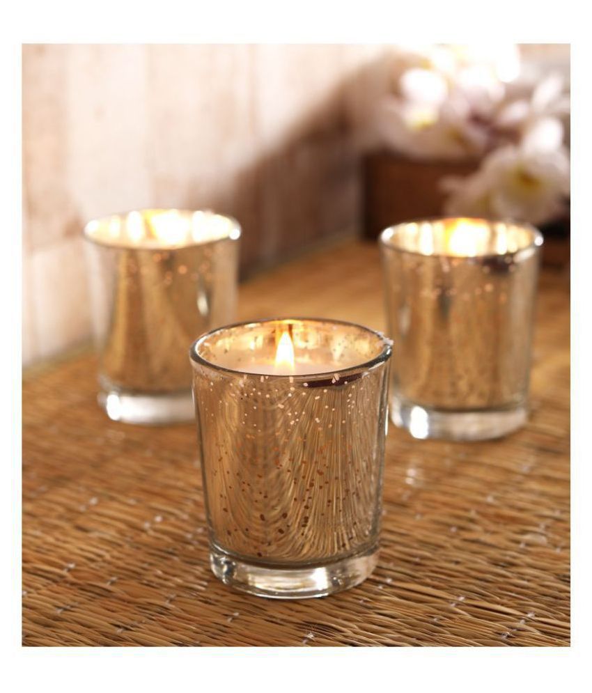 Hosley Silver Jar Candle - Pack of 3