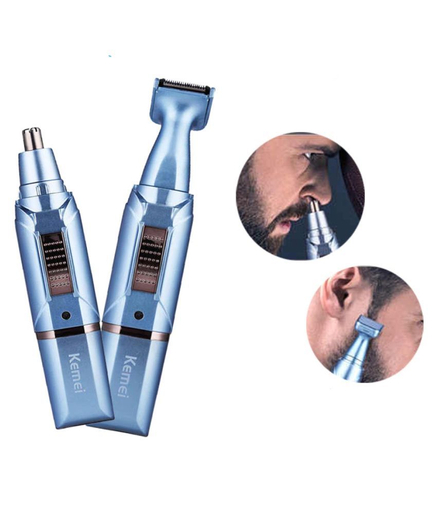 KEMEI 2in1 Chargeable Nose Trimmer Beard Shaver For Nose & Ear Men Face