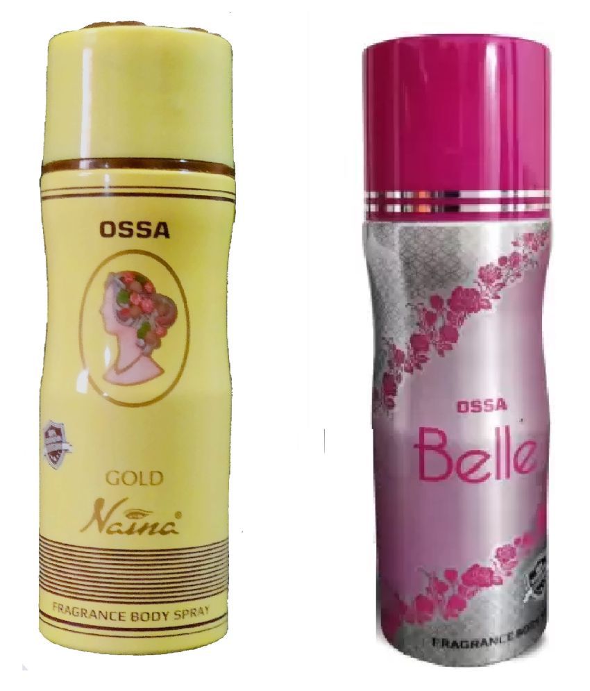     			OSSA 1 GOLD NAINA and 1 BELLE deodorant, 200 ml each(Pack of 2)
