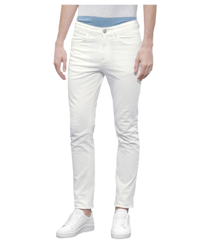     			HALOGEN White Skinny Jeans