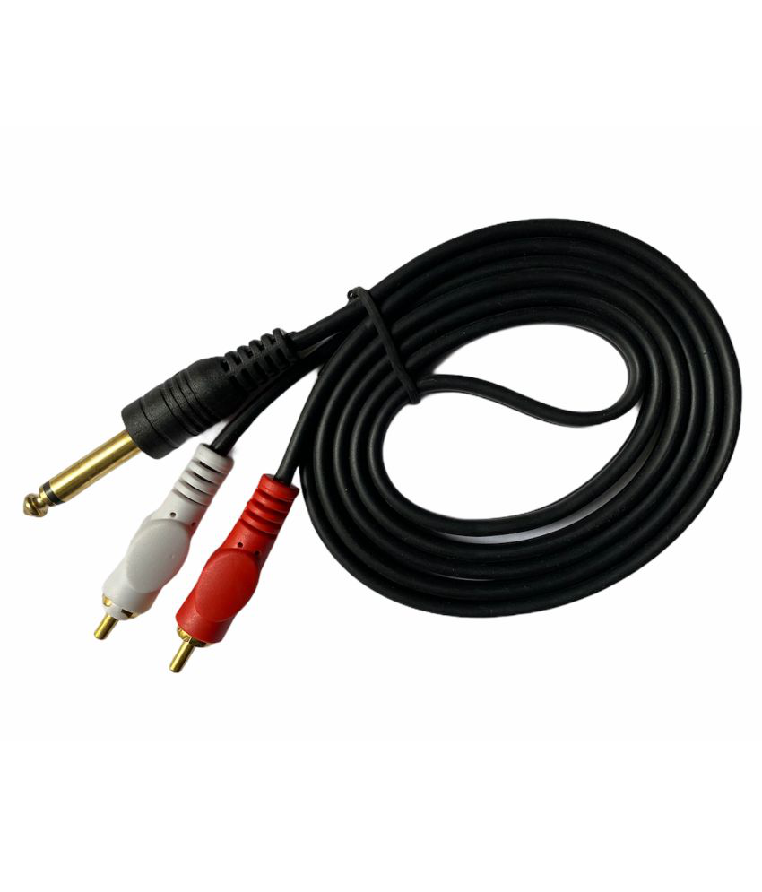     			Upix 1.3m 6.35mm Jack to 2RCA Audio Jack Cable - Connects Home Theatre, DVD, Speaker, Headphone, Mixer, Amplifier, Guitar, Karaoke System