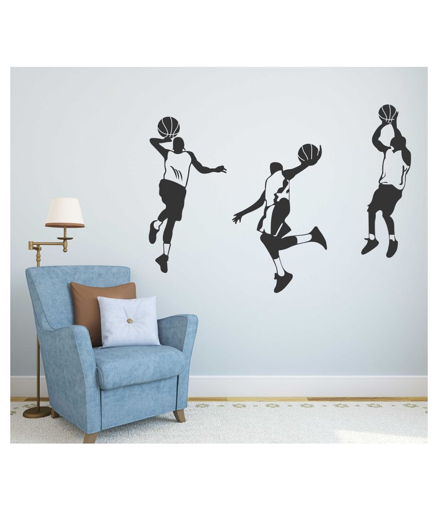     			Wallzone Basket Ball Players Sticker ( 90 x 60 cms )