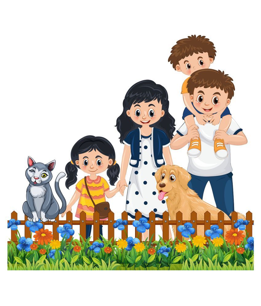     			Wallzone Happy Family Sticker ( 70 x 60 cms )