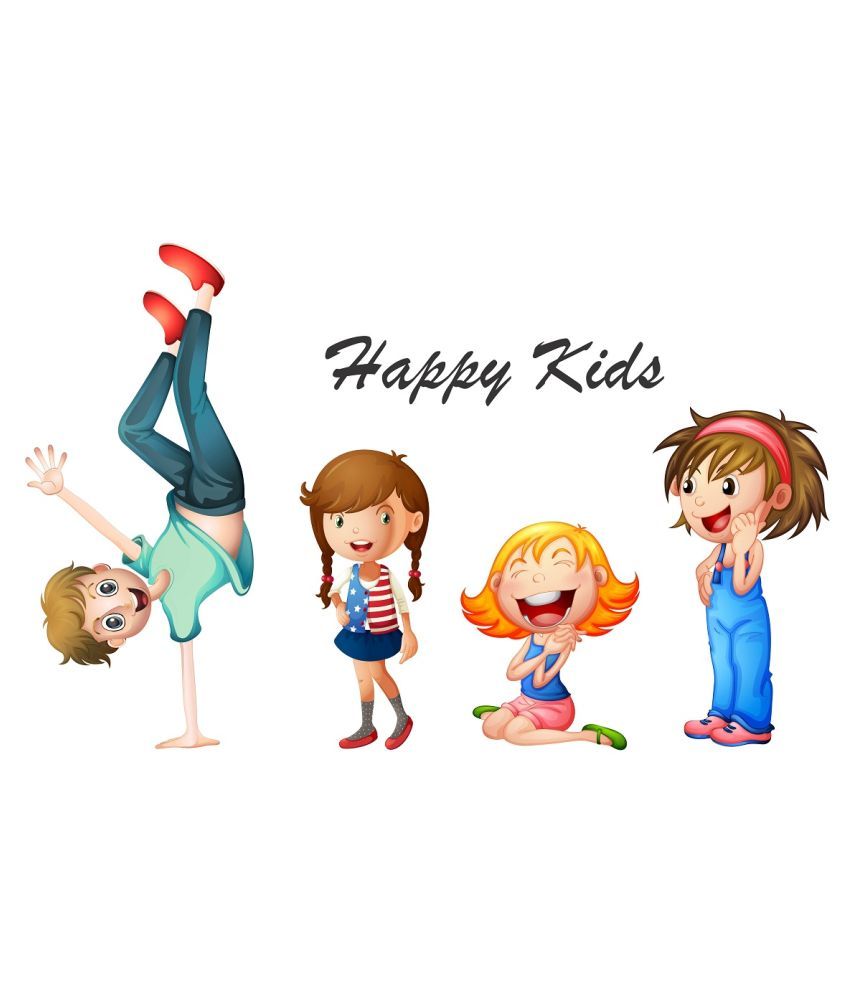     			Wallzone Happy Kids Sticker ( 70 x 40 cms )