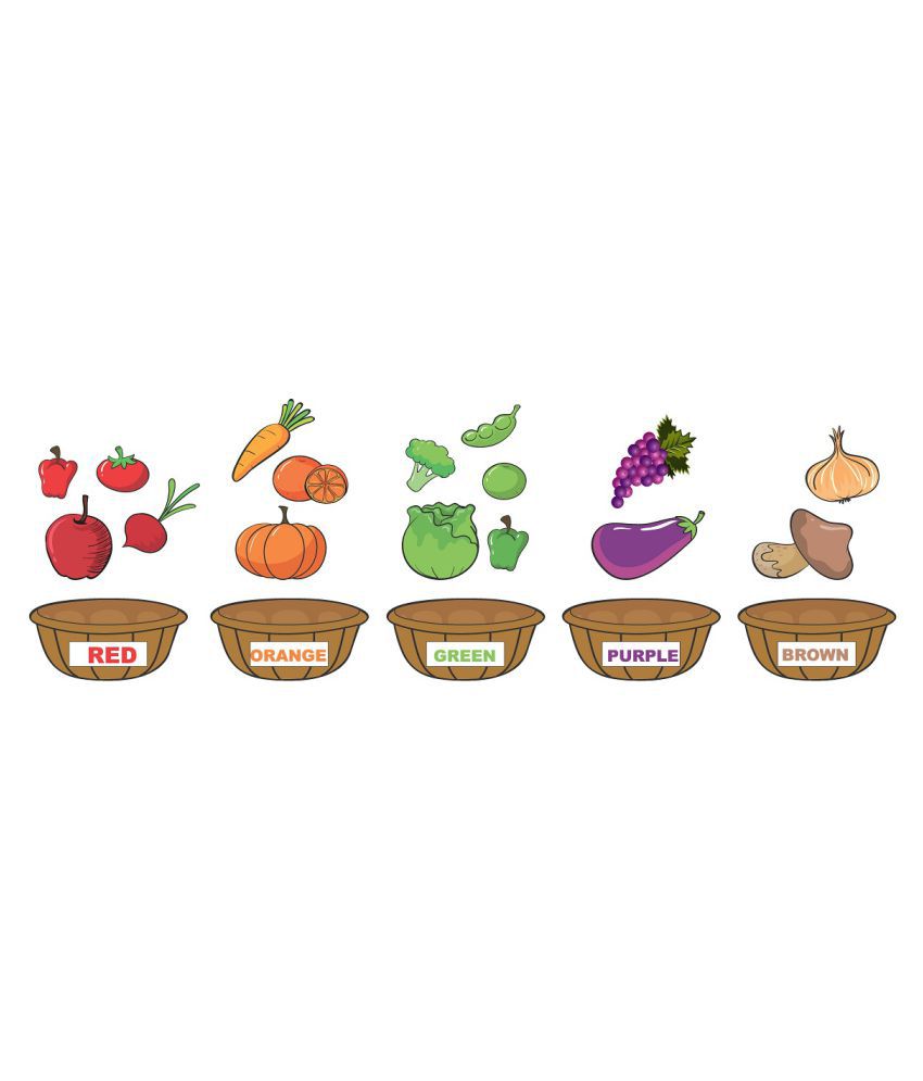     			Wallzone Kitchen Fruits & Vegtabels Sticker ( 70 x 40 cms )