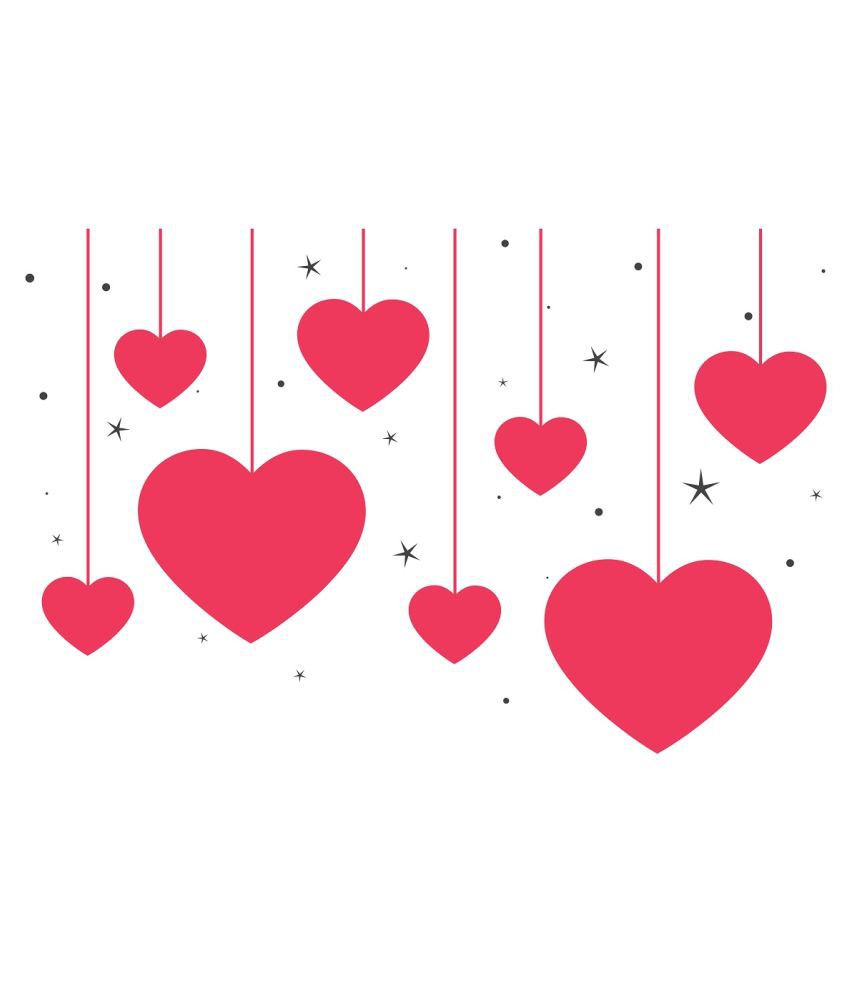     			Wallzone Love Heart Sticker ( 60 x 90 cms )