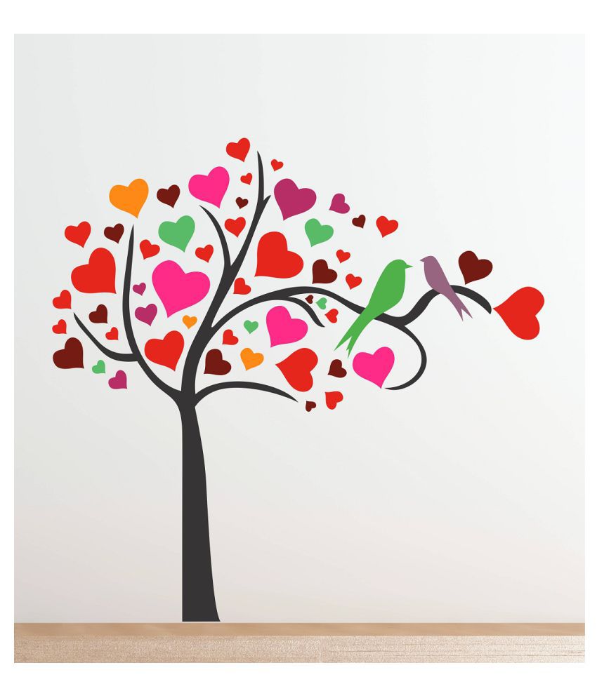     			Wallzone Love Tree Sticker ( 100 x 100 cms )
