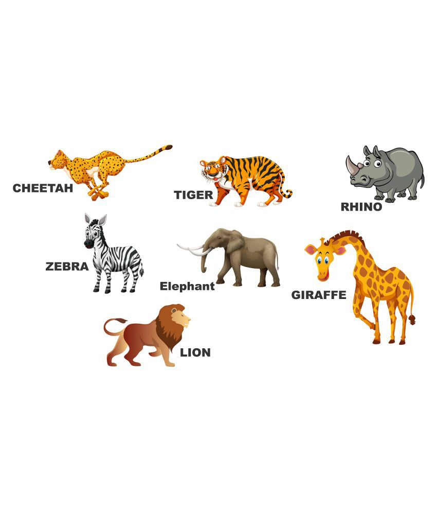 Wallzone Wild Animals Sticker ( 100 x 60 cms ) - Buy Wallzone Wild Animals  Sticker ( 100 x 60 cms ) Online at Best Prices in India on Snapdeal