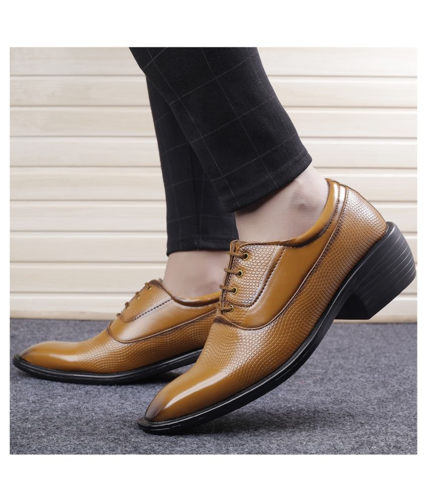     			BXXY Derby Artificial Leather Tan Formal Shoes