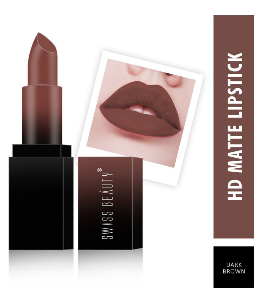     			Swiss Beauty HD Matte Lipstick (Dark Brown), 3.5gm