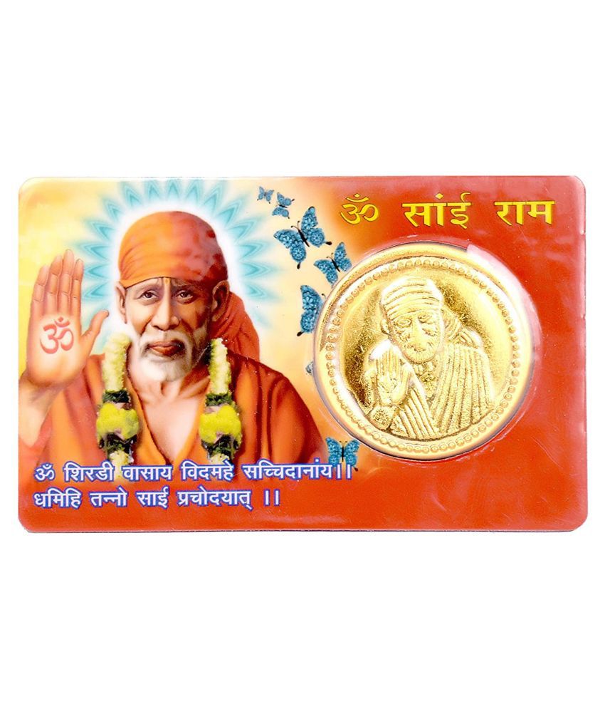     			ATM Card for Wealth Gold Plated Sai Baba Yantra Coin Inside