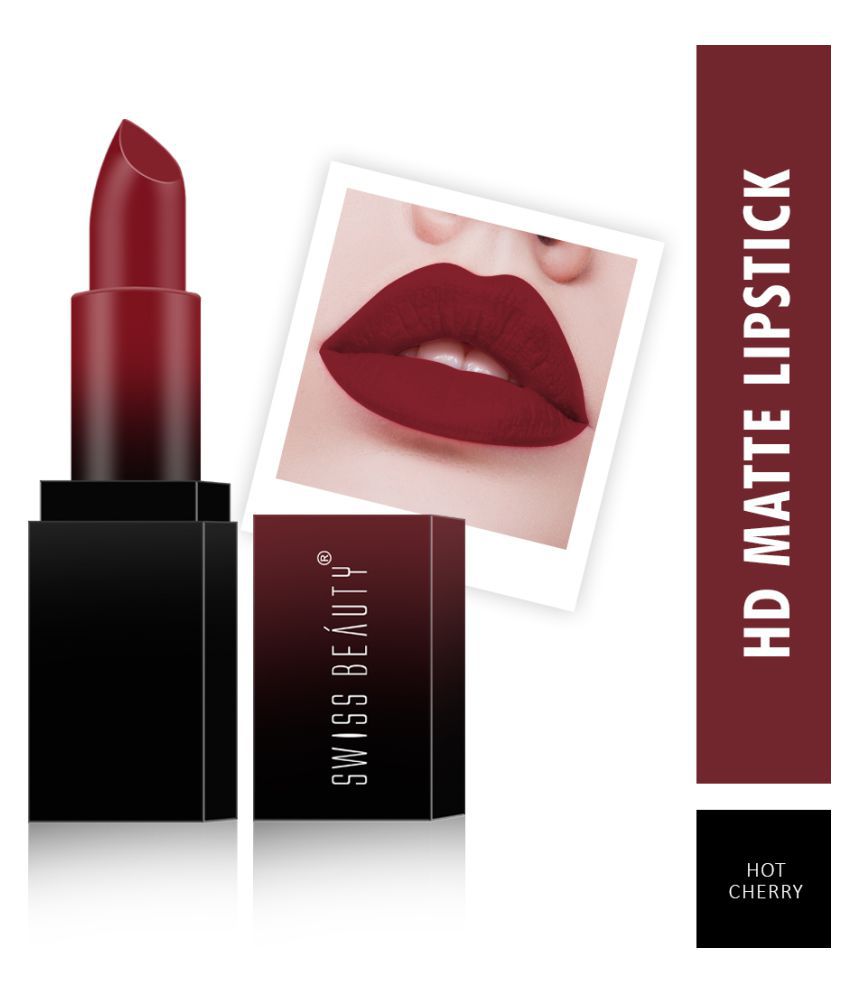     			Swiss Beauty HD Matte Lipstick (Hot Cherry), 3.5gm