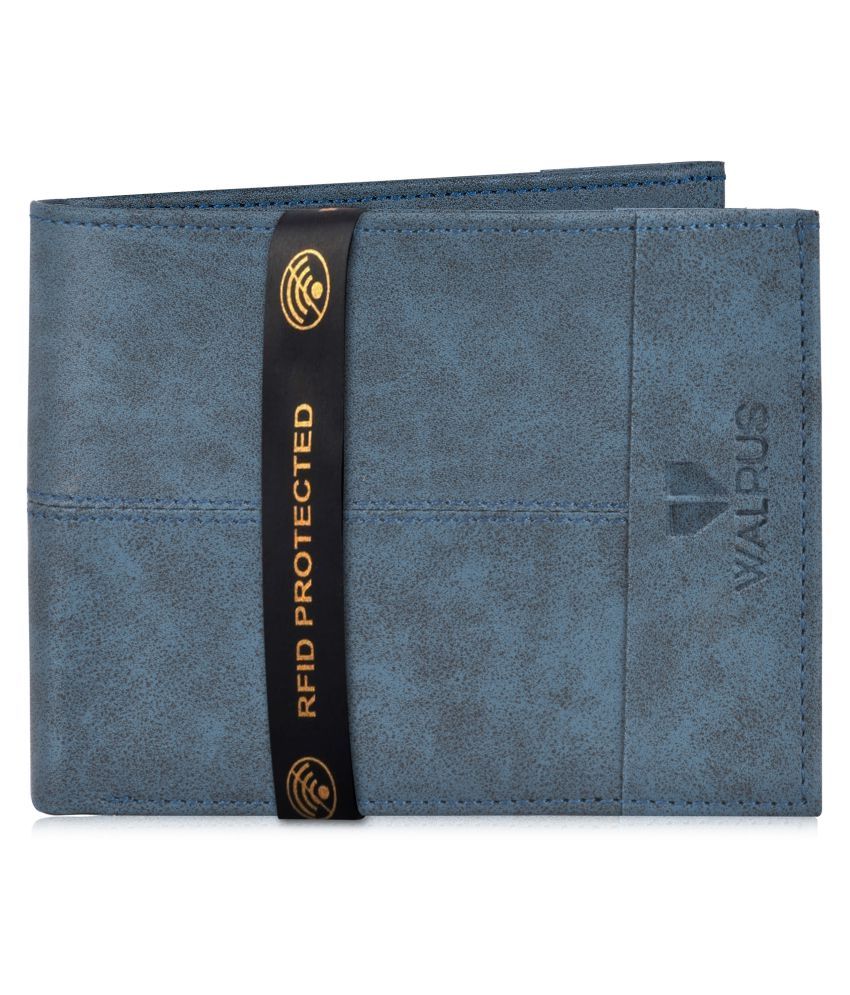     			Walrus Faux Leather Blue Casual Regular Wallet