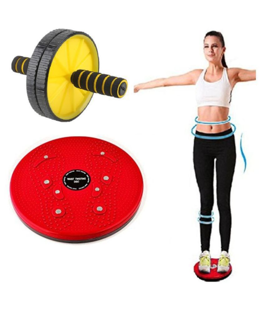 SIDHMART Tummy Twister & Ab Wheel Roller Combo Abdominal Weight Loss Leg Exercise Waist Trimmer Abs Exercise Equipment Home Gym Fitness Accessories for Men & Women