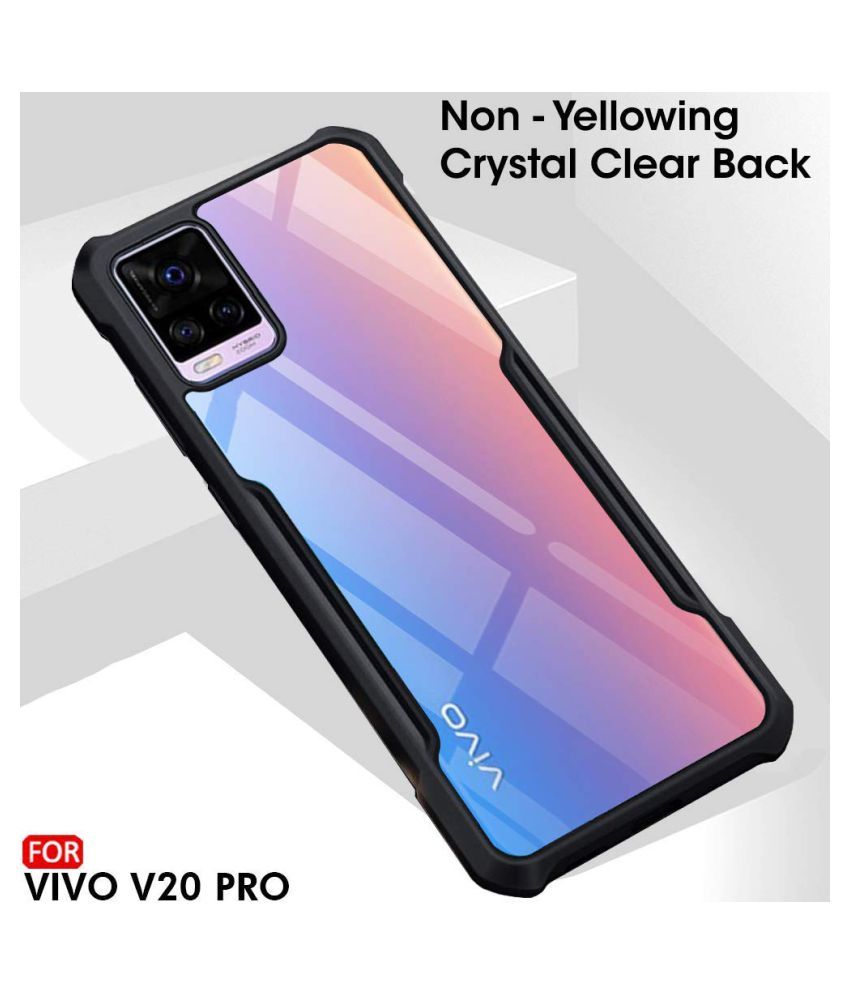 Vivo V20 Pro Bumper Cases Gemesha - Black Transparent Eagle Back Cover