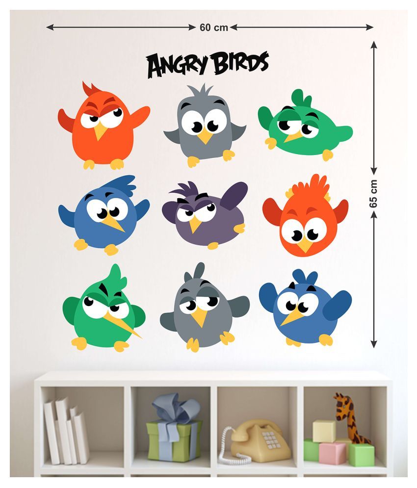     			Wallzone Angry Birds Sticker ( 70 x 75 cms )