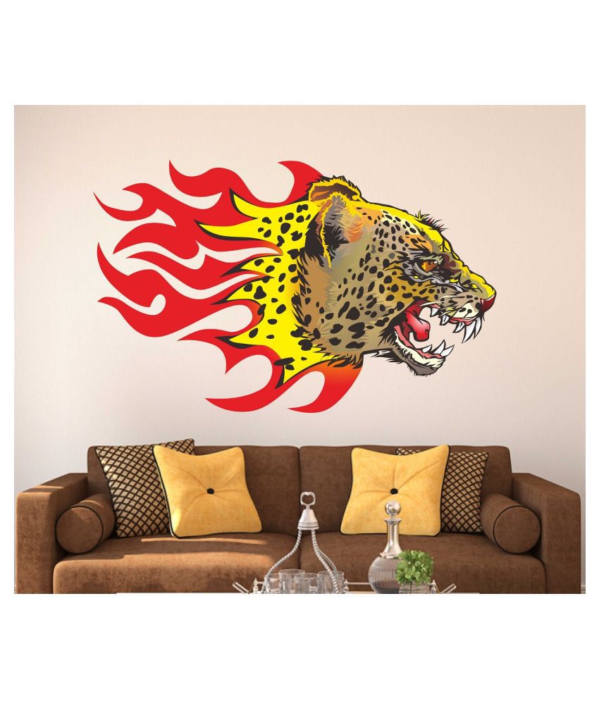     			Wallzone Angry Tiger Sticker ( 70 x 75 cms )