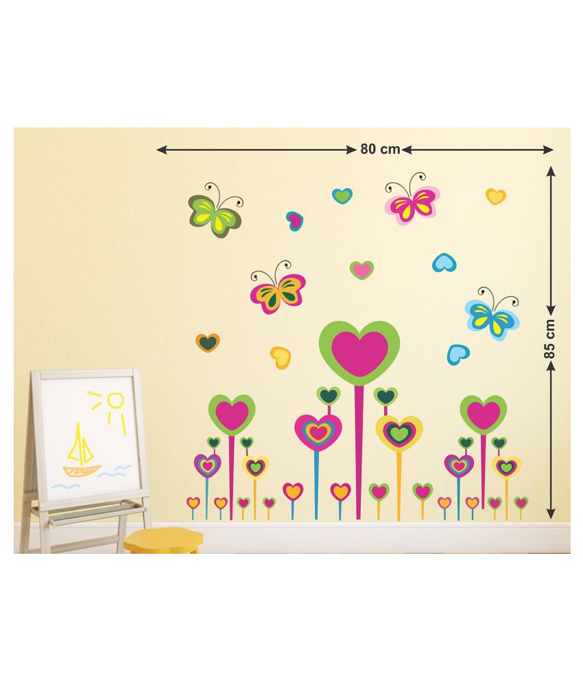     			Wallzone Colorful Butterfly Sticker ( 70 x 75 cms )